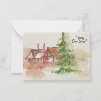 Tarjeta Pequeña Boceto original a la acuarela 