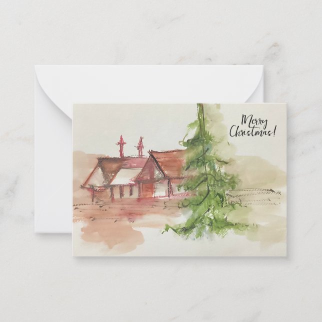 Tarjeta Pequeña Boceto original de acuarela  (Anverso)