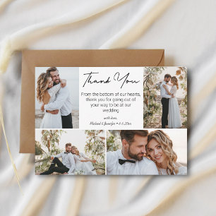 Tarjeta Pequeña boda 4 collage de fotos simple mínimo