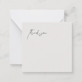 Tarjeta Pequeña Boda Beige-Blank contemporáneo Gracias