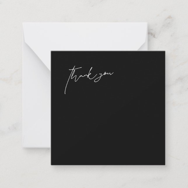Tarjeta Pequeña Boda blanco y negro contemporáneo en blanco gracia (Anverso)