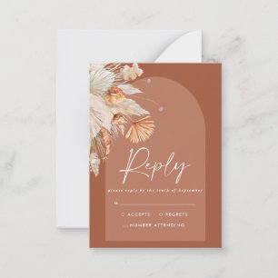 Tarjeta Pequeña boda bohemia bohemiana barata de presupuesto RSVP