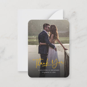 Tarjeta Pequeña Boda con letras de oro de la foto del presupuesto 