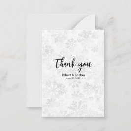 Tarjeta Pequeña Boda Copo de Nieve de Invierno Gracias