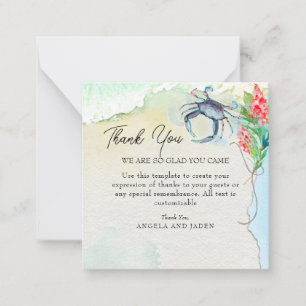 Tarjeta Pequeña Boda costero de cangrejo de Maryland