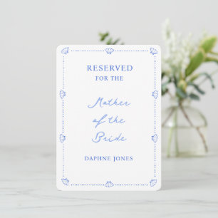 Tarjeta Pequeña Boda costero de la familia de asientos reservados 