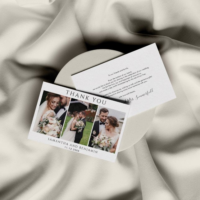 Tarjeta Pequeña Boda de 3 fotos de Newlyweds Gracias (Subido por el creador)