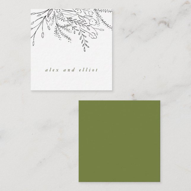 Tarjeta Pequeña Boda de Bouquet desbordante (Anverso / Reverso)
