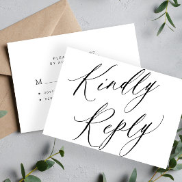 Tarjeta Pequeña boda de caligrafía de moda responder amablemente p