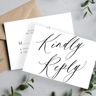 Tarjeta Pequeña boda de caligrafía de moda responder amablemente p
