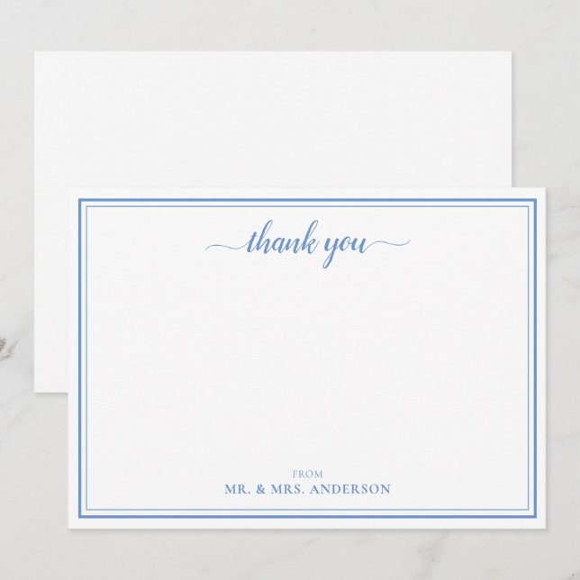 Tarjeta Pequeña Boda de caligrafía de script simple Gracias (Anverso / Reverso)