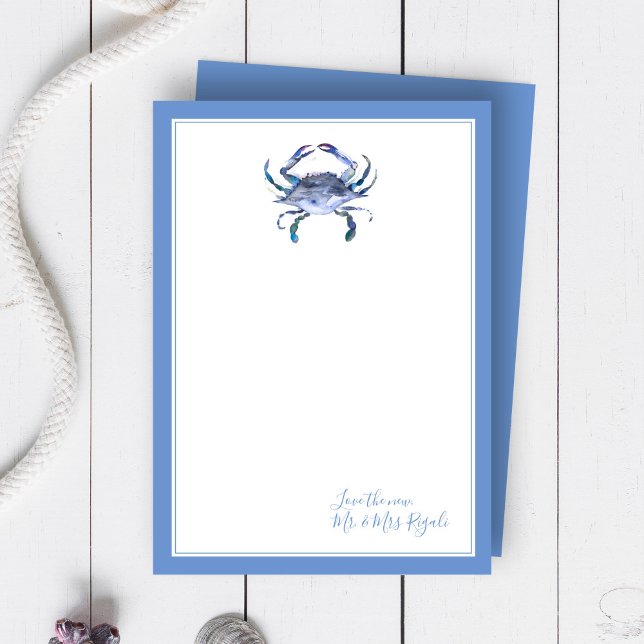 Tarjeta Pequeña Boda de cangrejo azul marino Gracias Cartas (Subido por el creador)