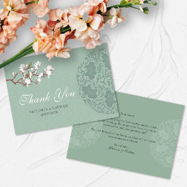 Tarjeta Pequeña BODA de Chinoiserie Sage Green