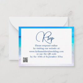 Tarjeta Pequeña Boda de destino tropical del océano azul RSVP