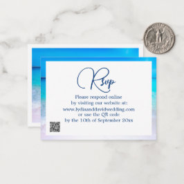 Tarjeta Pequeña Boda de destino tropical del océano azul RSVP