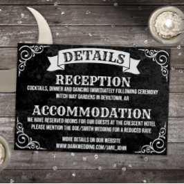 Tarjeta Pequeña Boda de detalles de la cocina gótica vintage