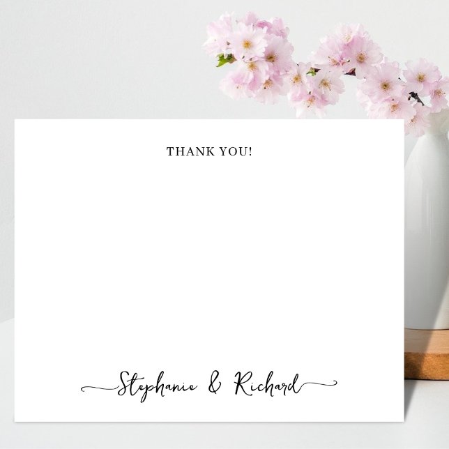 Tarjeta Pequeña Boda de escritura de caligrafía elegante Gracias (Subido por el creador)