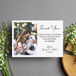 Tarjeta Pequeña boda de escritura moderna foto gracias moda