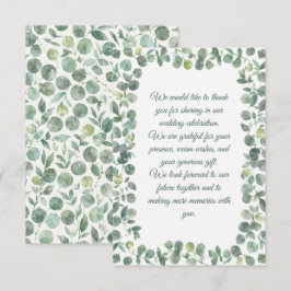 Tarjeta Pequeña Boda de eucalipto
