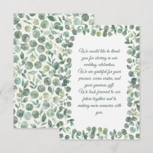 Tarjeta Pequeña Boda de eucalipto