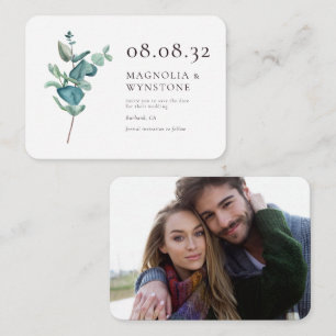 Tarjeta Pequeña Boda De Eucalyptus De Presupuesto Guardar La Tarje