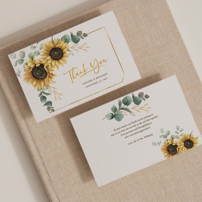 Tarjeta Pequeña Boda de Eucalyptus del Girasol Presupuestario Grac (Subido por el creador)