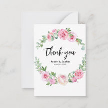 Boda de Flor de Rosa Tímida Agradecimiento