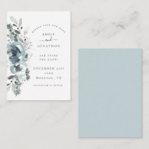 Tarjeta Pequeña Boda de floraciones de invierno de presupuesto fec