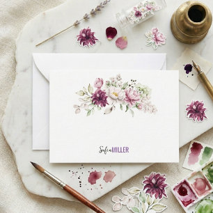 Tarjeta Pequeña Boda de Flores Acuarela Minimalista Elegante
