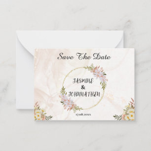 Tarjeta Pequeña Boda de flores de acuarela rojas y blancas