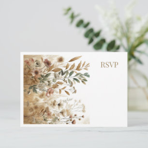 Tarjeta Pequeña Boda de flores silvestres de acuarela en pradera d