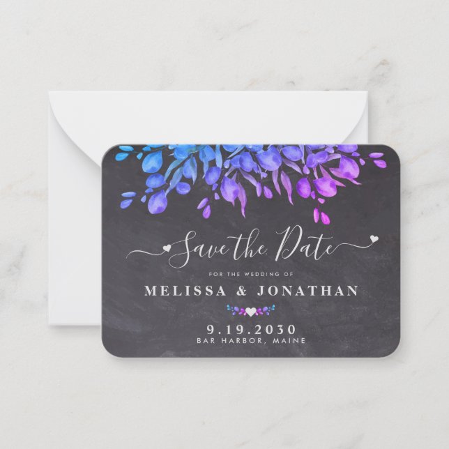 Tarjeta Pequeña Boda De Foliaje De Eucalyptus Presupuestado Guarda (Anverso)