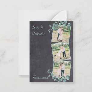 Tarjeta Pequeña Boda de fotografía de Green Chalkboard de presupue