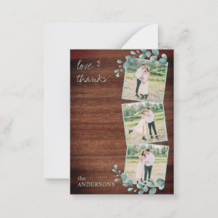 Tarjeta Pequeña Boda de fotografía de verde rústico presupuestal G