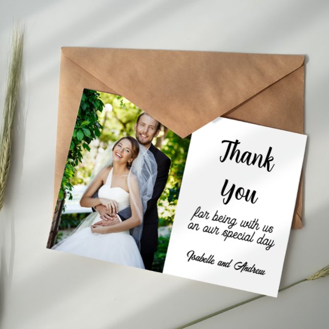 Tarjeta Pequeña Boda de fotografía moderna en blanco y negro (Subido por el creador)