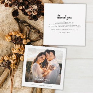 Tarjeta Pequeña Boda de fotografías con mano simple gracias
