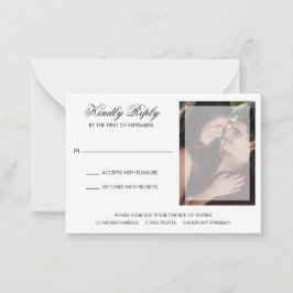 Tarjeta Pequeña Boda de fotos con guión de Moda moderna Mini tarje