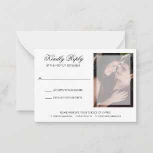 Tarjeta Pequeña Boda de fotos con guión de Moda moderna Mini tarje