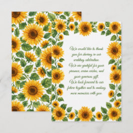 Tarjeta Pequeña Boda de girasoles