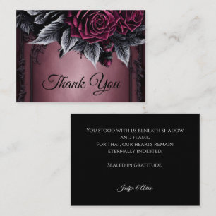 Tarjeta Pequeña Boda de Halloween alternativa gótica de color púrp