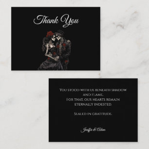 Tarjeta Pequeña Boda de Halloween alternativa gótica de rojo oscur
