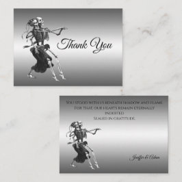 Tarjeta Pequeña Boda de Halloween Alternativa Gótica Esquelética