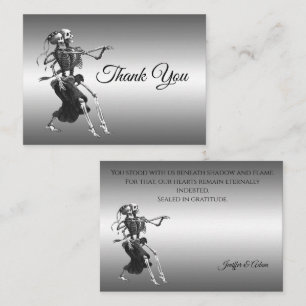Tarjeta Pequeña Boda de Halloween Alternativa Gótica Esquelética