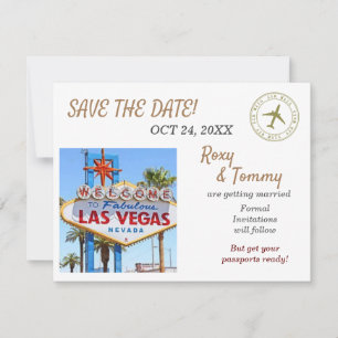 Tarjeta Pequeña Boda de Las Vegas, salva la fecha