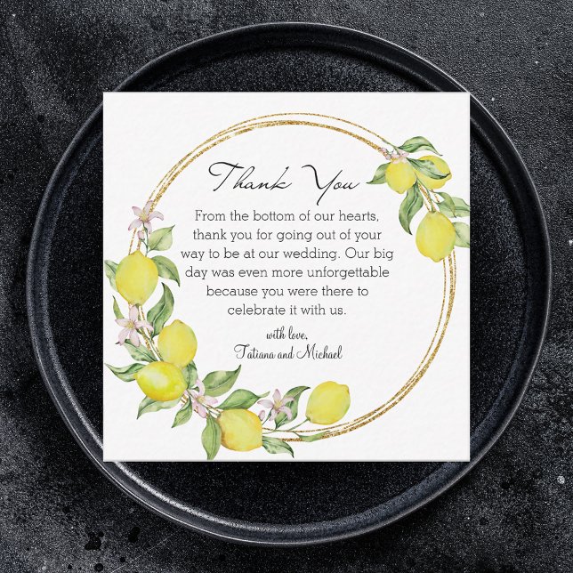Tarjeta Pequeña boda de limones de acuarela de italia toscana grac (Subido por el creador)