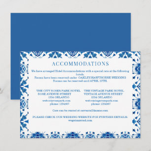 Tarjeta Pequeña Boda de mosaico azul moderno de verano mediterráne