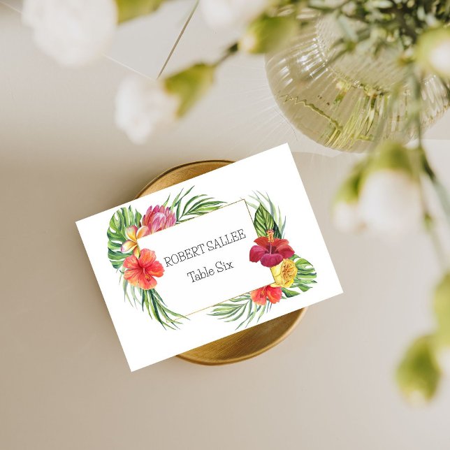 Tarjeta Pequeña Boda de Paraíso Floral Tropical Número de tabla Ta (Subido por el creador)