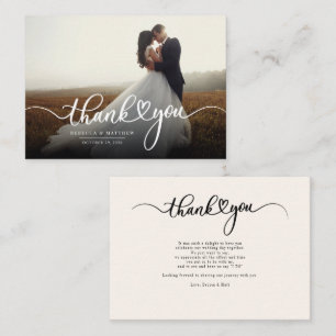 Tarjeta Pequeña Boda de presupuesto, foto a mano gracias