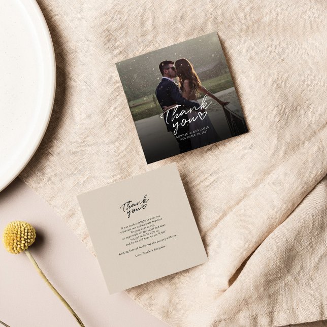 Tarjeta Pequeña Boda de presupuesto, foto a mano gracias (Subido por el creador)