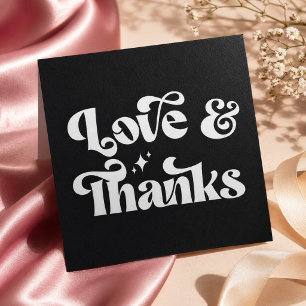 Tarjeta Pequeña Boda de Presupuesto Retro Moderno Amor y Gracias